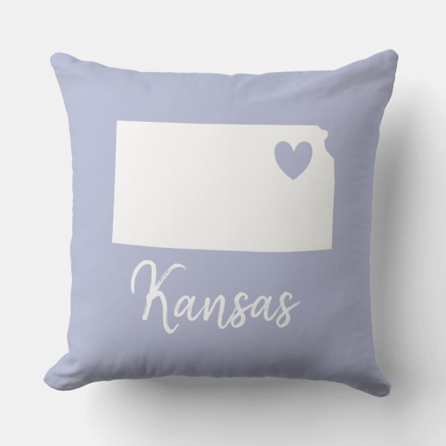 Kansas Staat Map Liebe Zuhause Kissen (Vorderseite)
