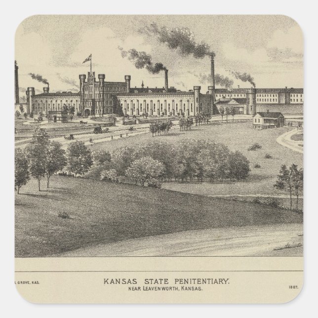 Kansas Staat Quadratischer Aufkleber (Vorderseite)
