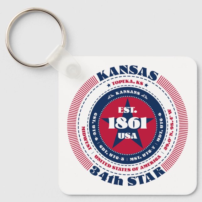 Kansas Staat Schlüsselanhänger (Vorderseite)