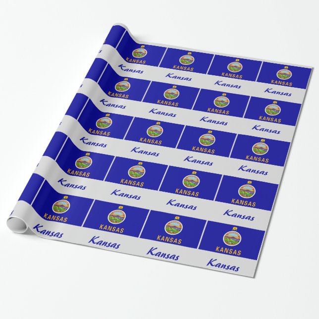 Kansas-Staats-Flagge Geschenkpapier (Ungerollt)