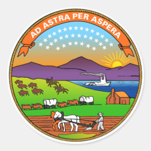 Kansas-Staats-Flagge Runder Aufkleber