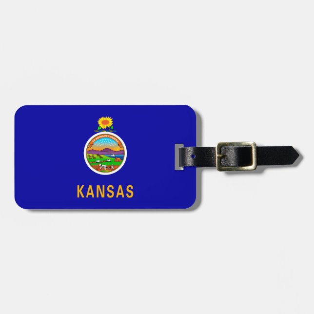Kansas-Staats-Flaggen-Entwurf Gepäckanhänger (Vorderseite horizontal)