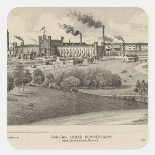 Kansas-Staats-Gefängnis Quadratischer Aufkleber