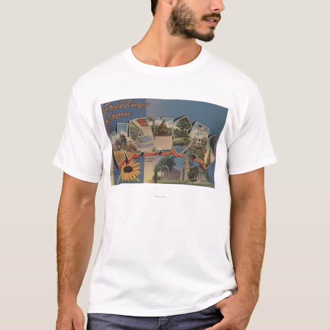 Kansas (Staats-Hauptstadt/Blume) T-Shirt (Vorderseite)