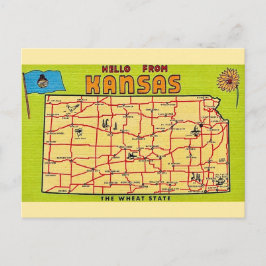 Kansas Staats Karte Postkarte