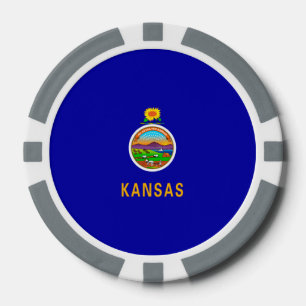 Kansas Staatsflagge Pokerchips