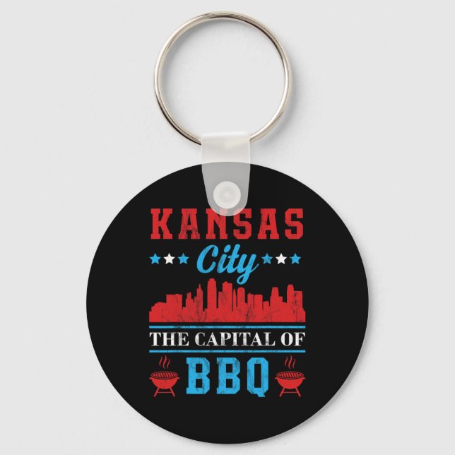 Kansas Stadt Die Hauptstadt der Grillen Schlüsselanhänger (Vorderseite)