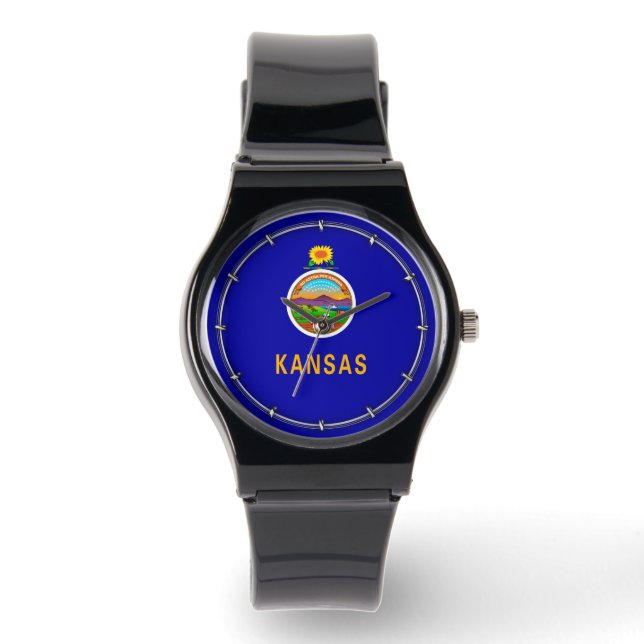 Kansas State Flag Armbanduhr (Vorderseite)