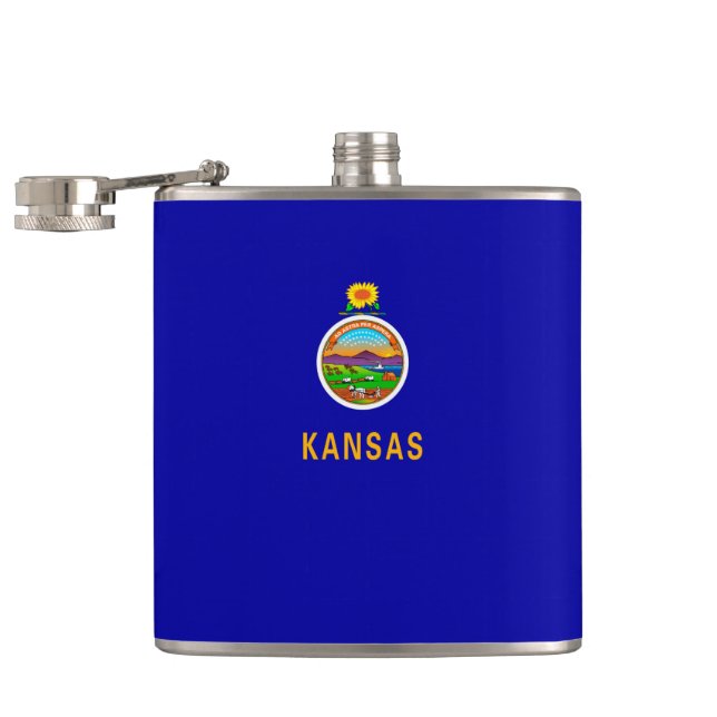 Kansas State Flag Flachmann (Geöffnet)