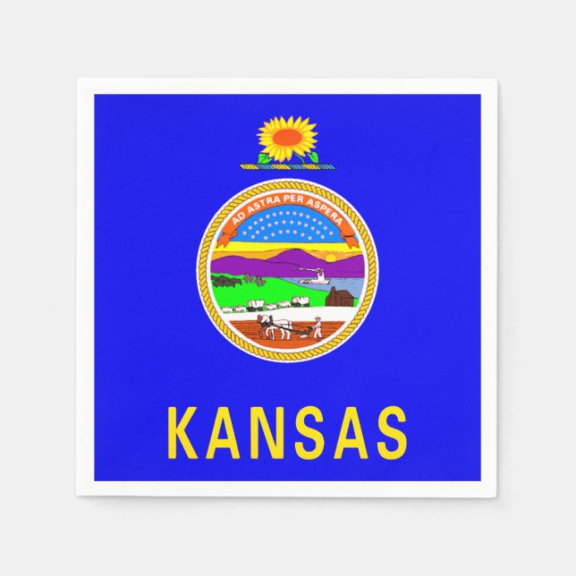 Kansas State Flag Paper Party Napkins Serviette (Vorderseite)