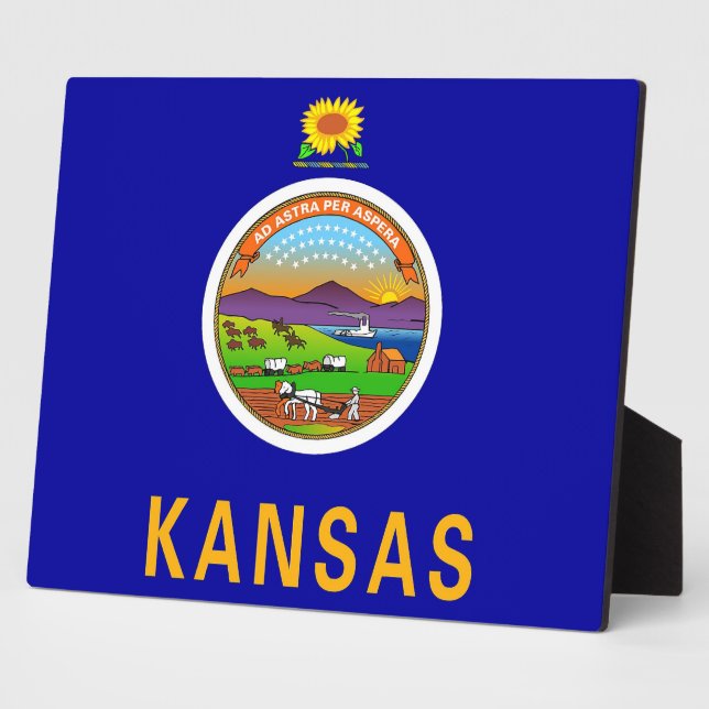 Kansas State Flag Plaque Fotoplatte (Seite)