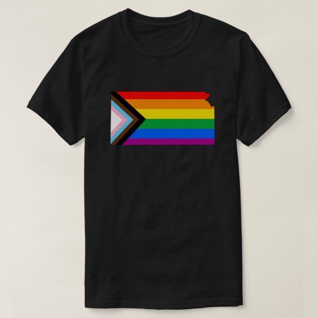 Kansas State Pride LGBTQ Progress Pride T-Shirt (Design vorne)