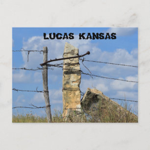 Kansas Stone Post Fence Post, Post Card. Postkarte