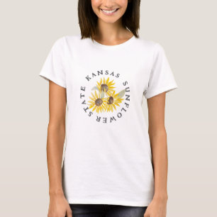 KANSAS SUNFLOWER STAAT Aquarell T - Shirt