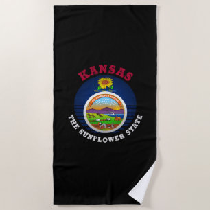 KANSAS SUNFLOWER STAAT FLAG STRANDTUCH