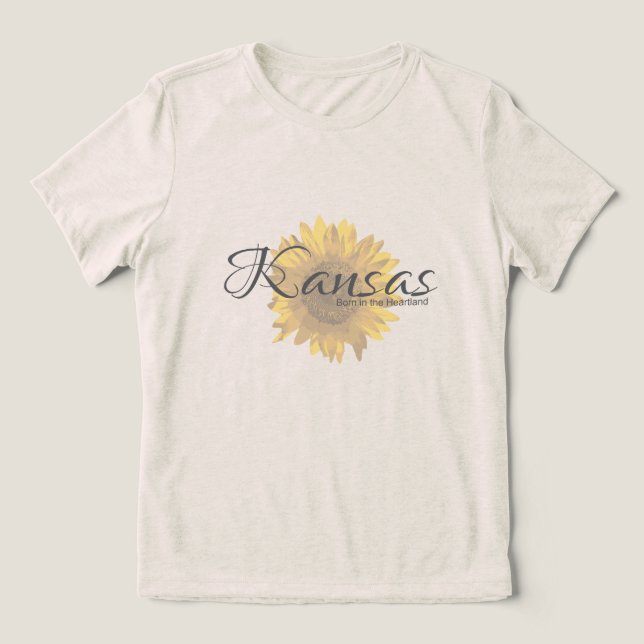 Kansas Sunflower Tri-Blend Shirt (Design Vorderseite)