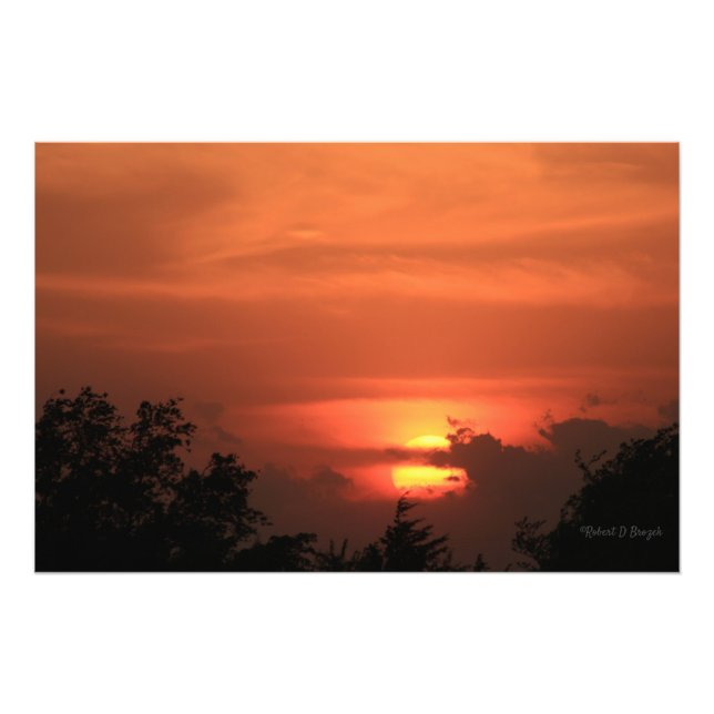 Kansas Sunset mit Baum und Sun Foto Erweiterung (Vorne)