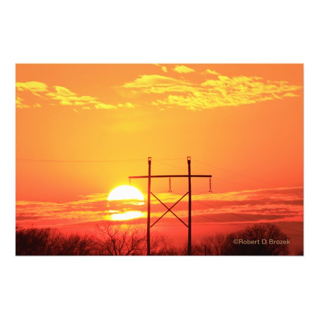 Kansas Sunset mit Power Linien Foto Erweiterung (Vorne)
