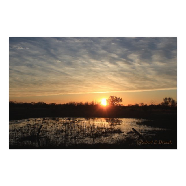 Kansas Sunset mit Reflektion Foto Erweiterung (Vorne)