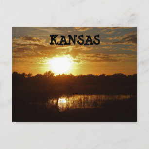 Kansas Sunset mit Reflektionskarte. Postkarte