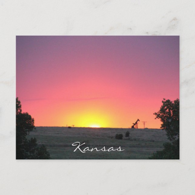 Kansas Sunset Postcard Postkarte (Vorderseite)