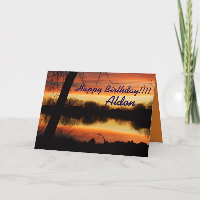 Kansas Sunset Reflection Birthday Card Karte (Vorderseite)