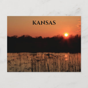 Kansas Sunset Reflection Post Card. Postkarte