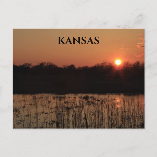 Kansas Sunset Reflection Post Card. Postkarte (Vorderseite)