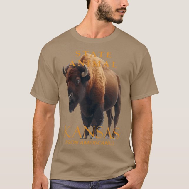 Kansas Territory Animal Bison Americanus T-Shirt (Vorderseite)