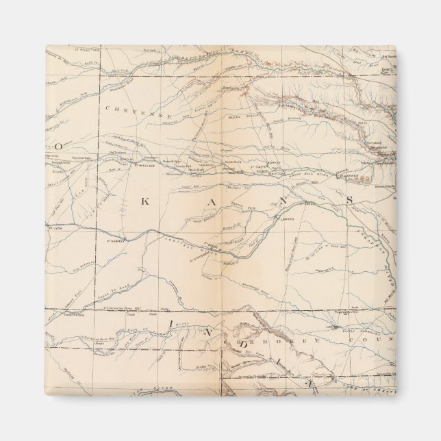 Kansas, Texas, Indisches Gebiet Magnet (Vorne)