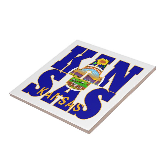 Kansas-Text für die Staatsflagge Fliese (Seite)