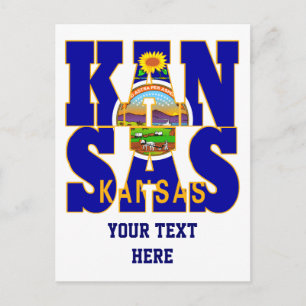 Kansas-Text für die Staatsflagge Postkarte