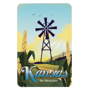 Kansas "the Wheat Staat" Reiseplakat. Magnet