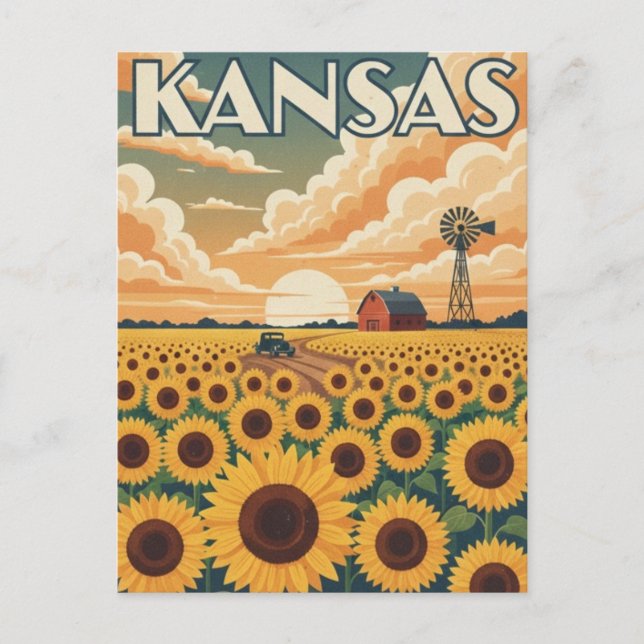 Kansas Travel Postkarte (Vorderseite)