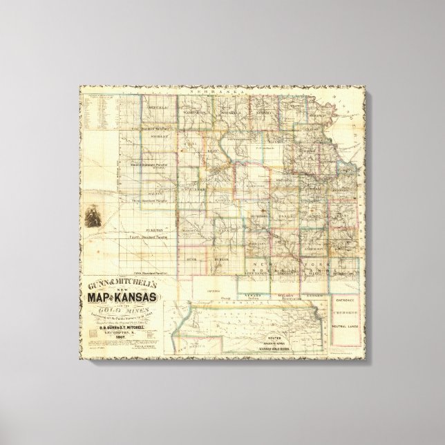 Kansas und die Goldminen Leinwanddruck (Vorderseite)