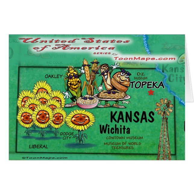 Kansas USA Card (Vorderseite (Horizontal))