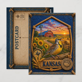 Kansas Vintage Reise Postkarte