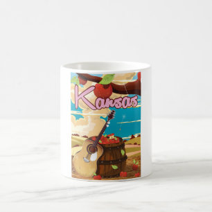 Kansas Vintager Cartoon Reiseplakat Kaffeetasse