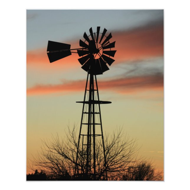 Kansas Weihnachten 2021 farbenfrohe Sonnenuntergan Fotodruck (Vorne)