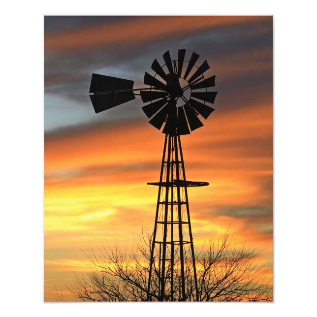 Kansas Weihnachten 2021 farbenfrohe Sonnenuntergan Fotodruck (Vorne)