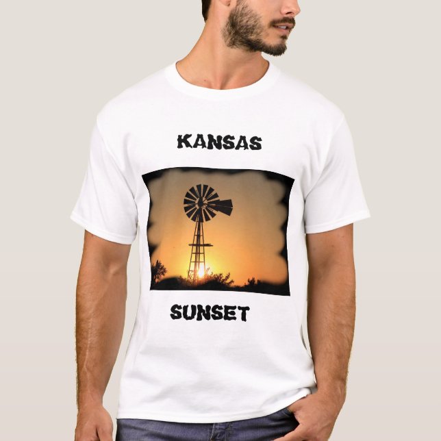 Kansas Windmill Sunset T - Shirt (Vorderseite)