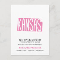 KANSAS Wir haben neue Adresse Neue Zuhause-Postkar