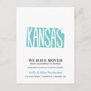 KANSAS Wir haben neue Adresse Neue Zuhause verscho Postkarte