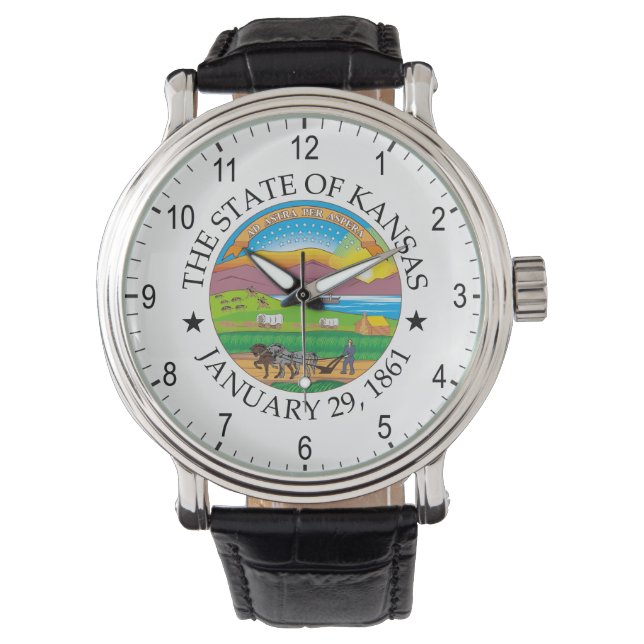 Kansas-Zeichen Armbanduhr (Vorderseite)