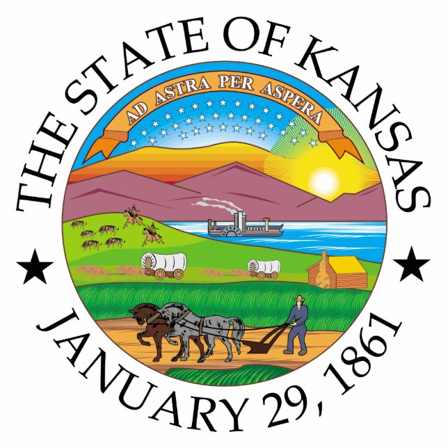 Kansas-Zeichen Freistehende Fotoskulptur (Vorne)