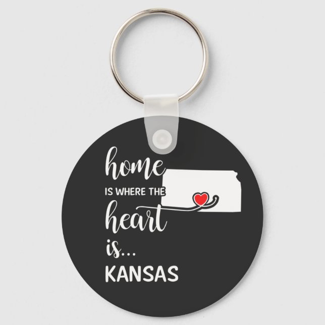 Kansas Zuhause ist das Herz Schlüsselanhänger (Vorderseite)