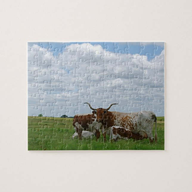 Kansaslonghorns-Puzzlespiel (Horizontal)
