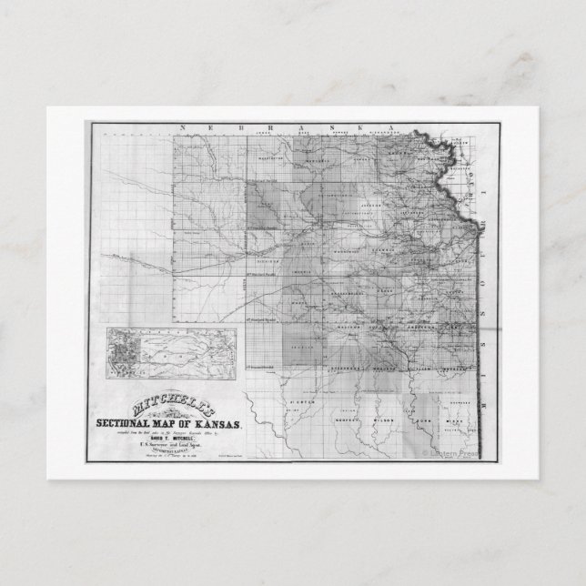 KansasPanoramic MapKansas Postkarte (Vorderseite)