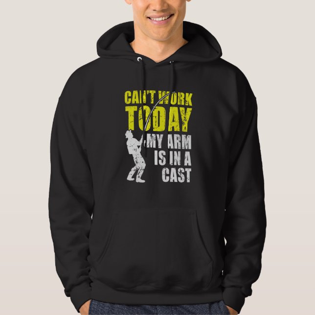Kant Arbeit heute mein Arm ist in einer Kastenfisc Hoodie (Vorderseite)