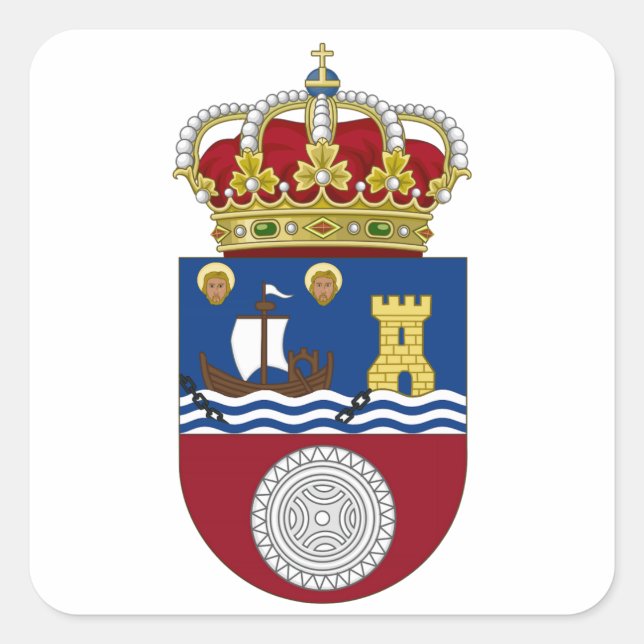 Kantabrien (Spanien) Wappen-Coat Quadratischer Aufkleber (Vorderseite)